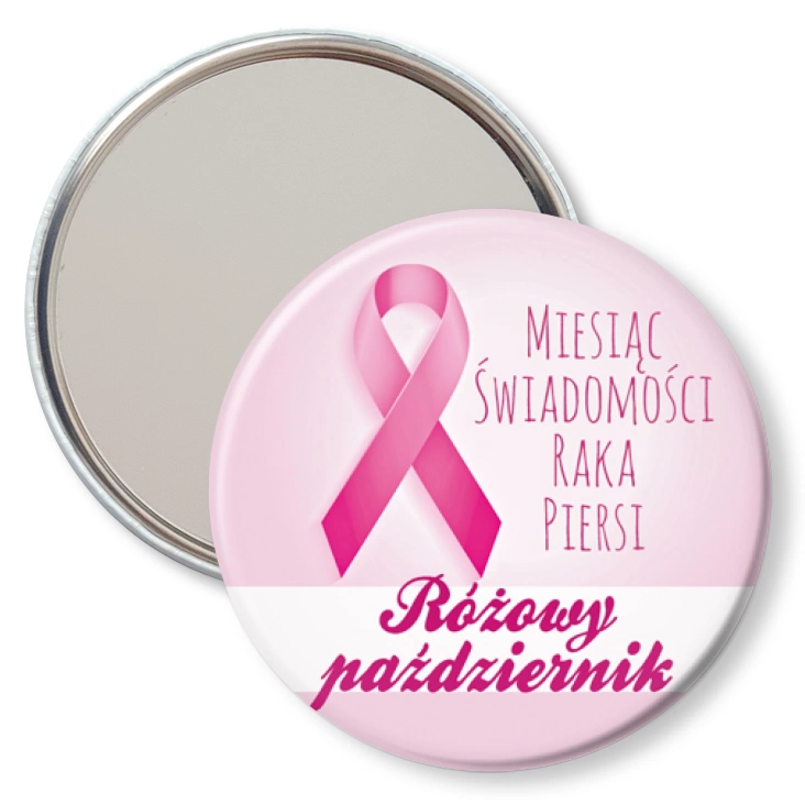 przypinka lusterko Miesiąc Świadomości Raka Piersi u Kobiet