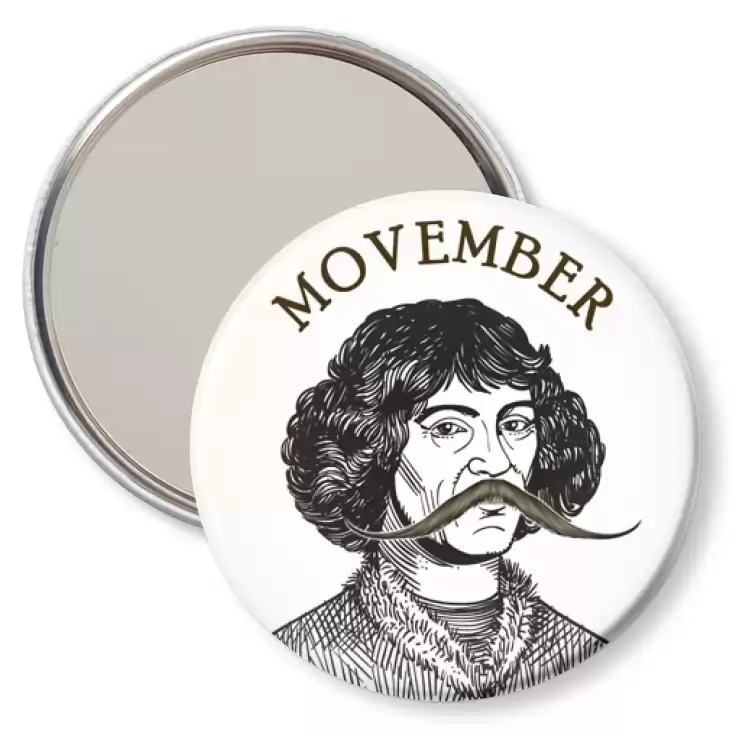przypinka lusterko Movember Mikołaj Kopernik