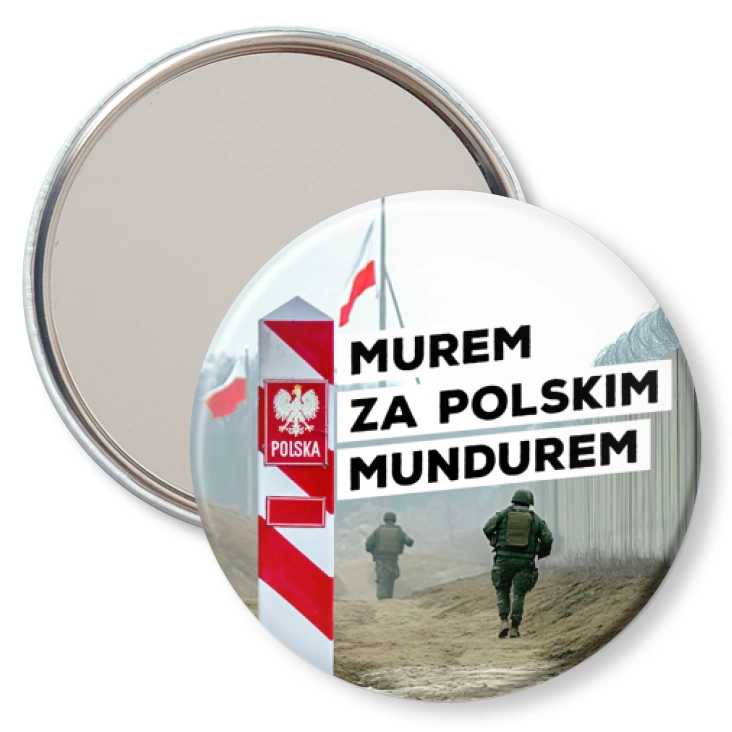 przypinka lusterko Murem za polskim mundurem na granicy państwa