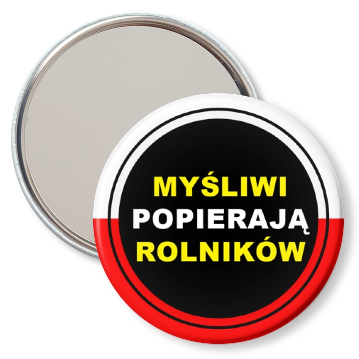 przypinka lusterko Myśliwi popierają rolników