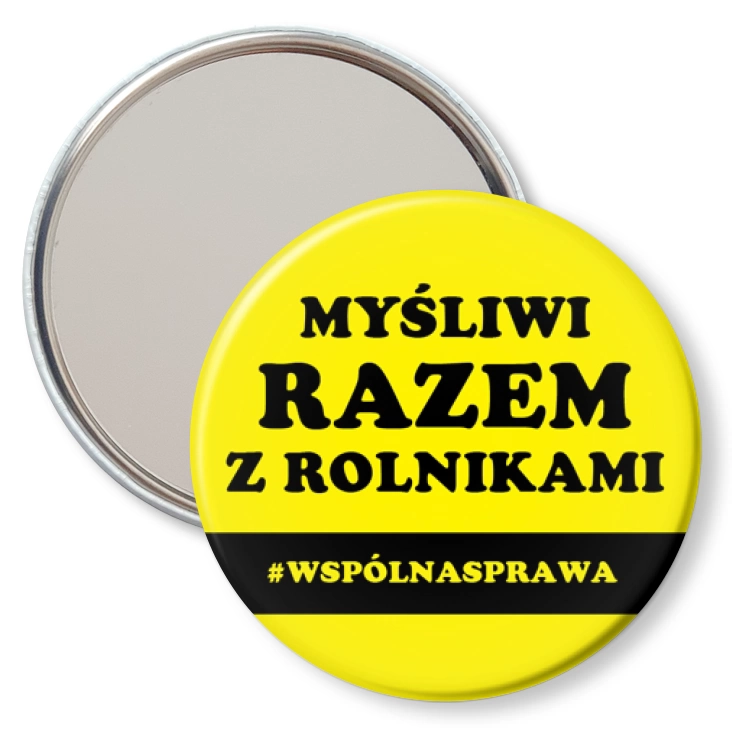 przypinka lusterko Myśliwi razem z rolnikami