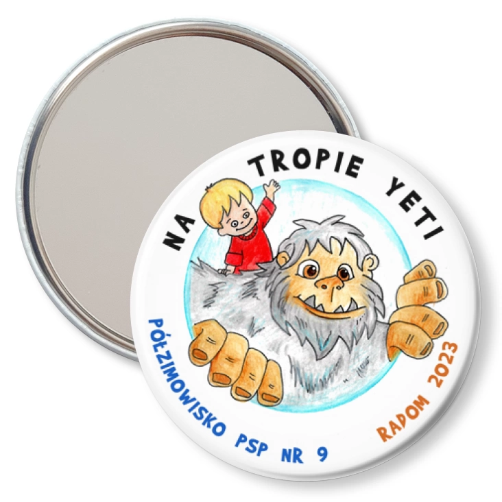 przypinka lusterko Na tropie Yeti Półzimowisko PSP nr 9 Radom