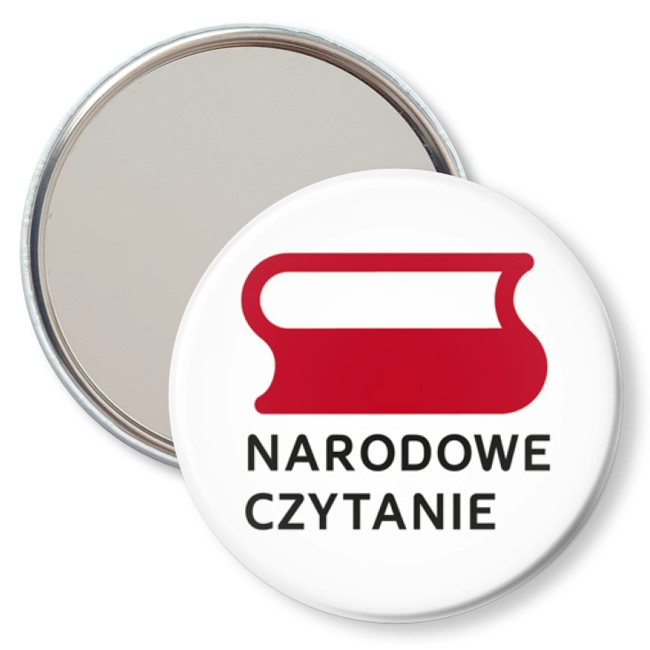 przypinka lusterko Narodowe Czytanie logo