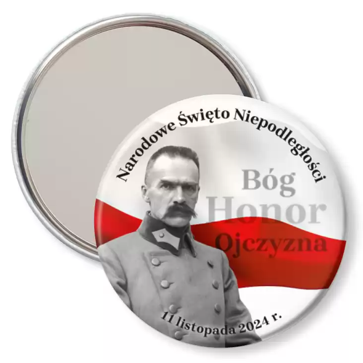 przypinka lusterko Narodowe Święto Niepodległości z Piłsudskim