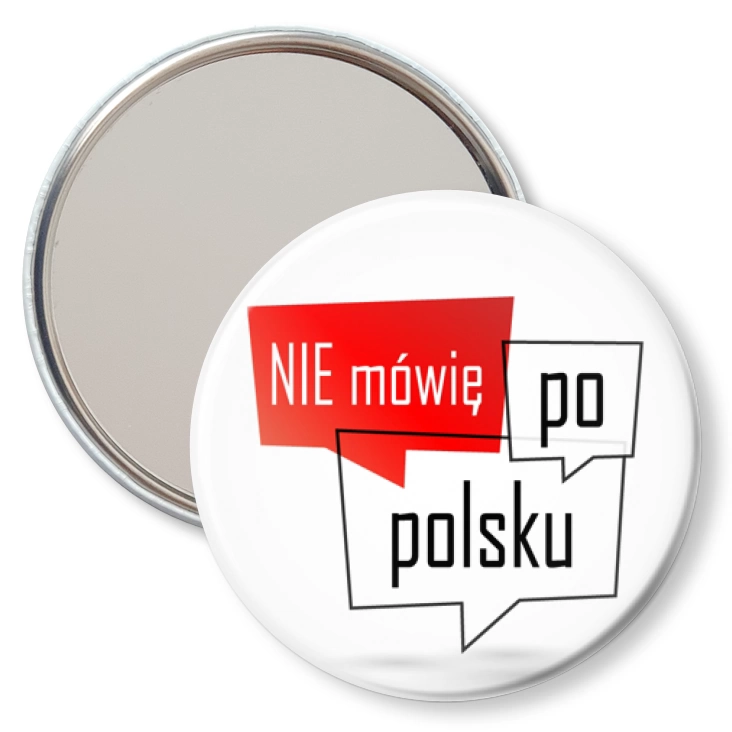 przypinka lusterko Nie mówię po polsku