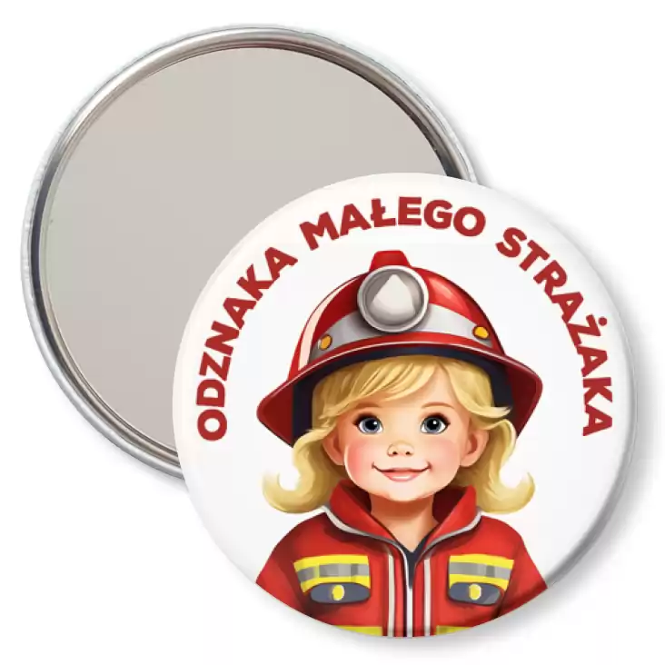 przypinka lusterko Odznaka Małego Strażaka dziewczynka strażak