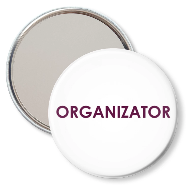 przypinka lusterko Organizator fioletowe litery