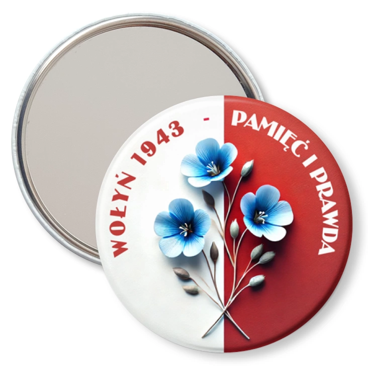 przypinka lusterko Pamięć i prawda Wołyń 1943