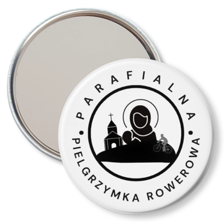 przypinka lusterko Parafialna pielgrzymka rowerowa Wieruszów - Podzamcze