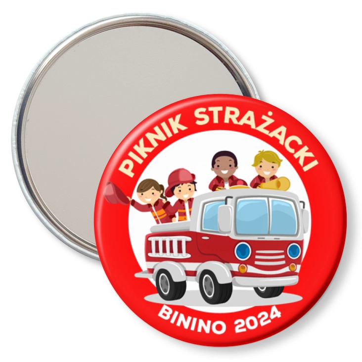 przypinka lusterko Piknik Strażacki Binino 2024