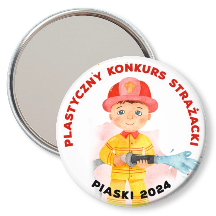przypinka lusterko Plastyczny Konkurs Strażacki Piaski 2024