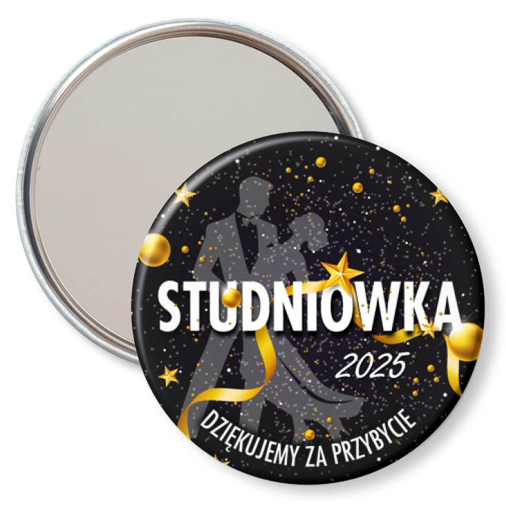 przypinka lusterko Podziękowanie dla gości Studniówka para tańcząca wśród gwiazd