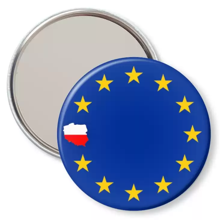 przypinka lusterko Polska jako gwiazdka Unii Europejskiej
