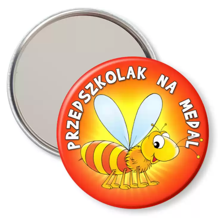 przypinka lusterko Przedszkolak na medal grupa pszczółki