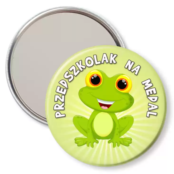 przypinka lusterko Przedszkolak na medal grupa żabki
