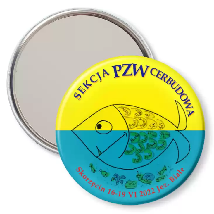 przypinka lusterko PZW Cerbudowa jezioro Białe 2022