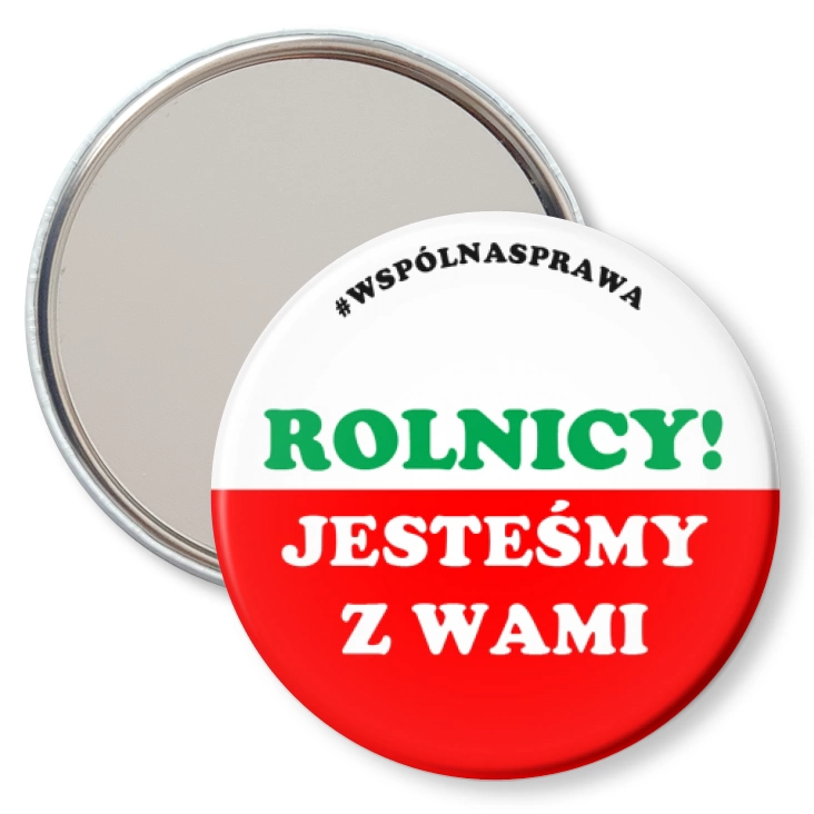 przypinka lusterko Rolnicy jesteśmy z Wami