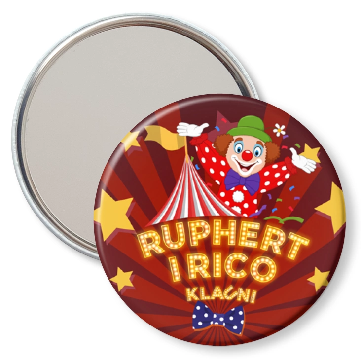 przypinka lusterko Ruphert i Rico Klauni Show