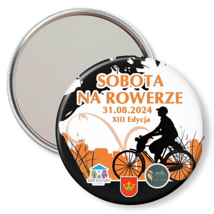 przypinka lusterko Sobota na rowerze w Powidzu