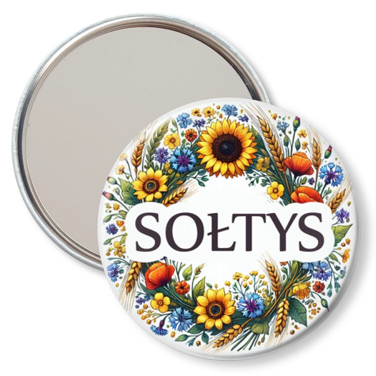 przypinka lusterko Sołtys polskie kwiaty polne