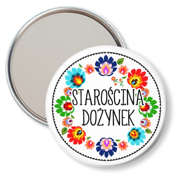 przypinka lusterko Starościna Dożynek wzór łowicki