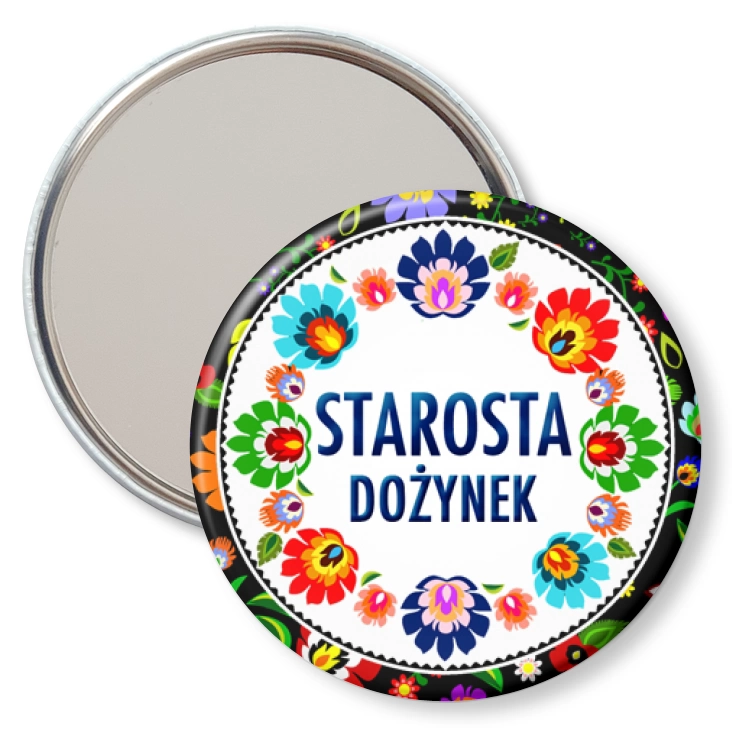 przypinka lusterko Starosta dożynek folk