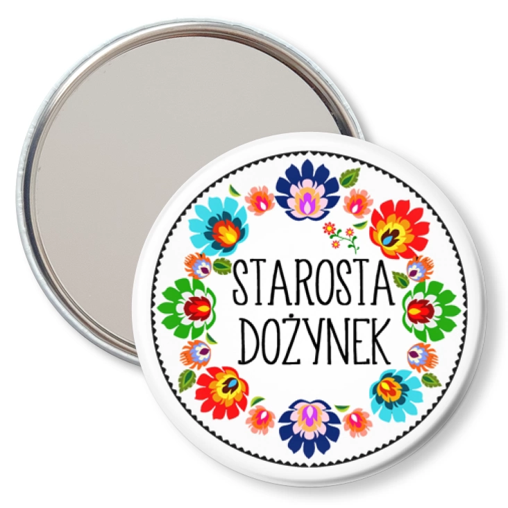 przypinka lusterko Starosta Dożynek wzór łowicki