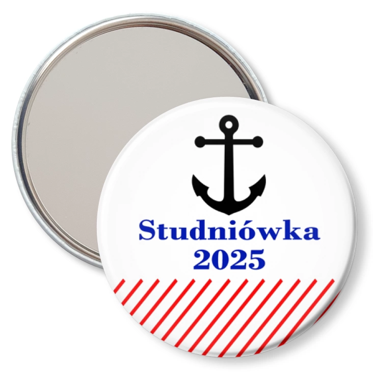 przypinka lusterko Studniówka z kotwicą