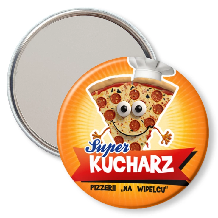 przypinka lusterko Super Kucharz Pizzerii na Widelcu