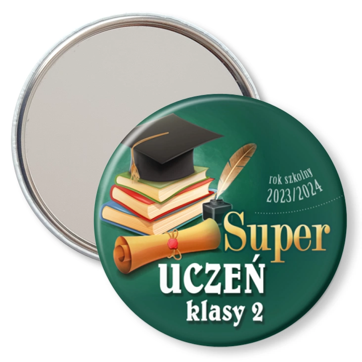 przypinka lusterko Super uczeń klasy 2