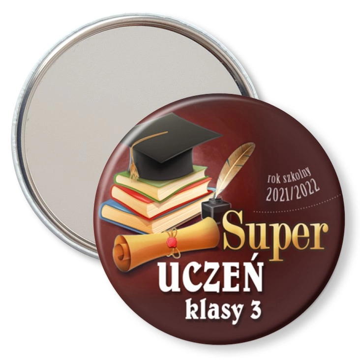 przypinka lusterko Super uczeń klasy 3