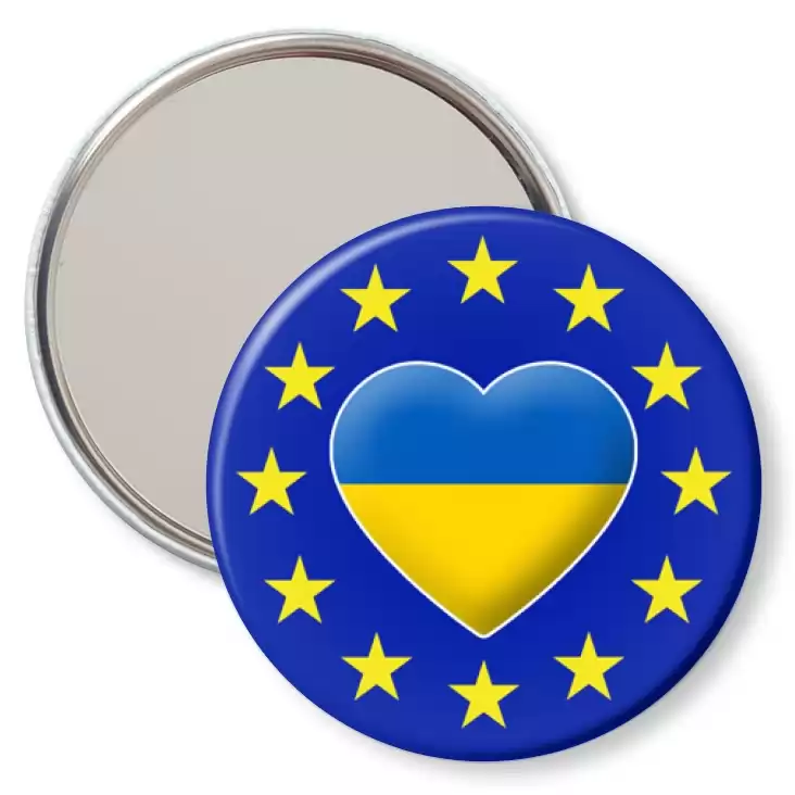 przypinka lusterko Ukraina w gwiazdkach Unii Europejskiej
