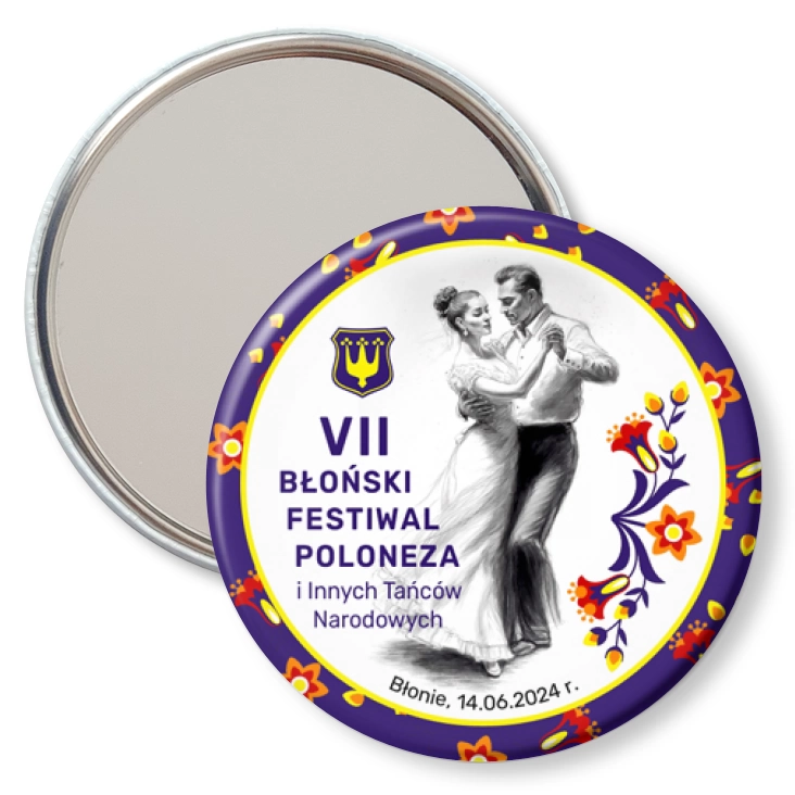 przypinka lusterko VII Błoński Festiwal Poloneza i Innych Tańców Narodowych