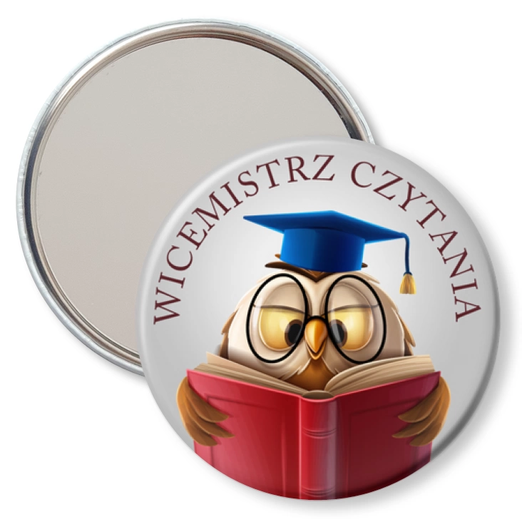 przypinka lusterko Wicemistrz czytania sowa