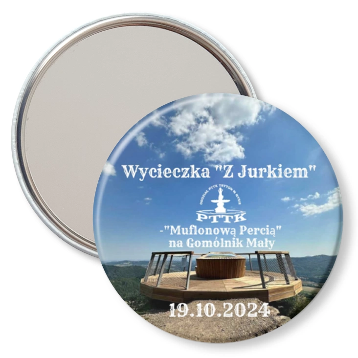 przypinka lusterko Wycieczka z Jurkiem na Gomólnik Mały