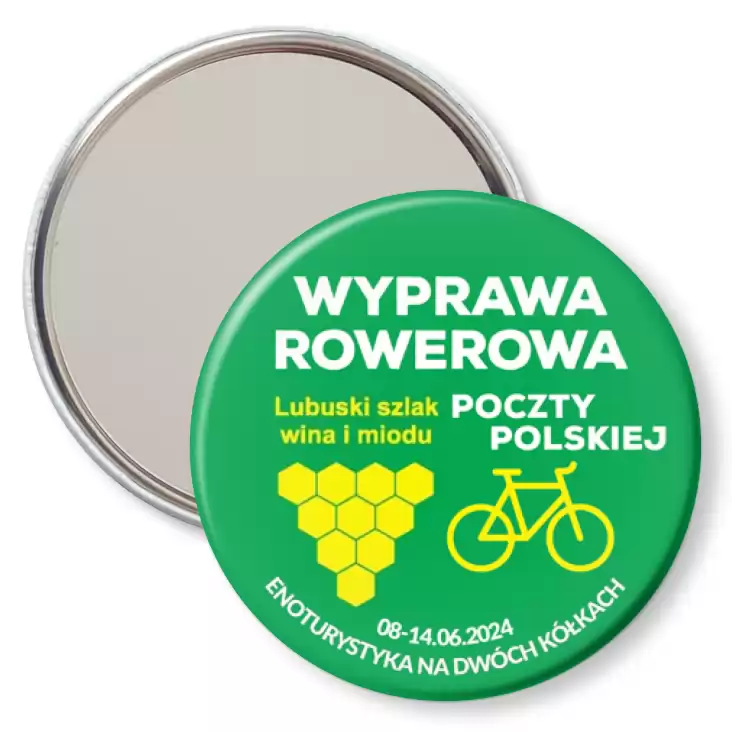 przypinka lusterko Wyprawa rowerowa Poczty Polskiej 2024