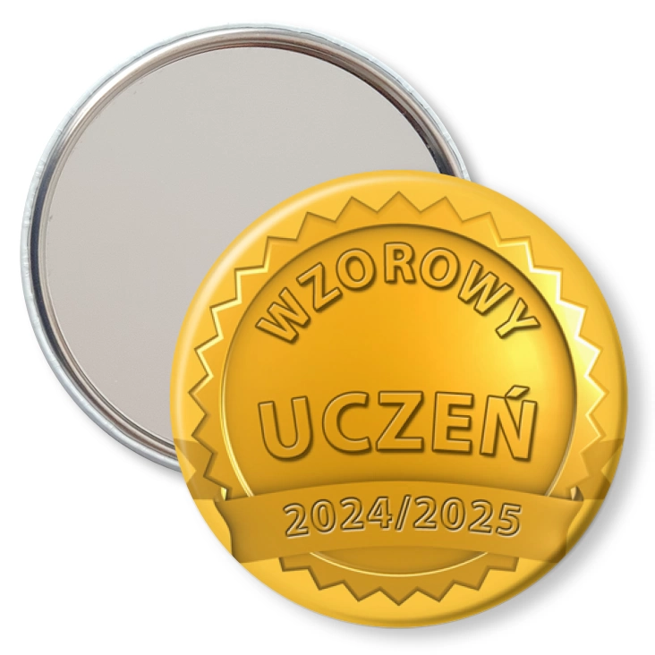 przypinka lusterko Wzorowy uczeń złoty medal