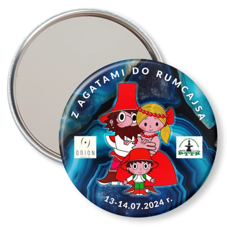 przypinka lusterko Z Agatami do Rumcajsa