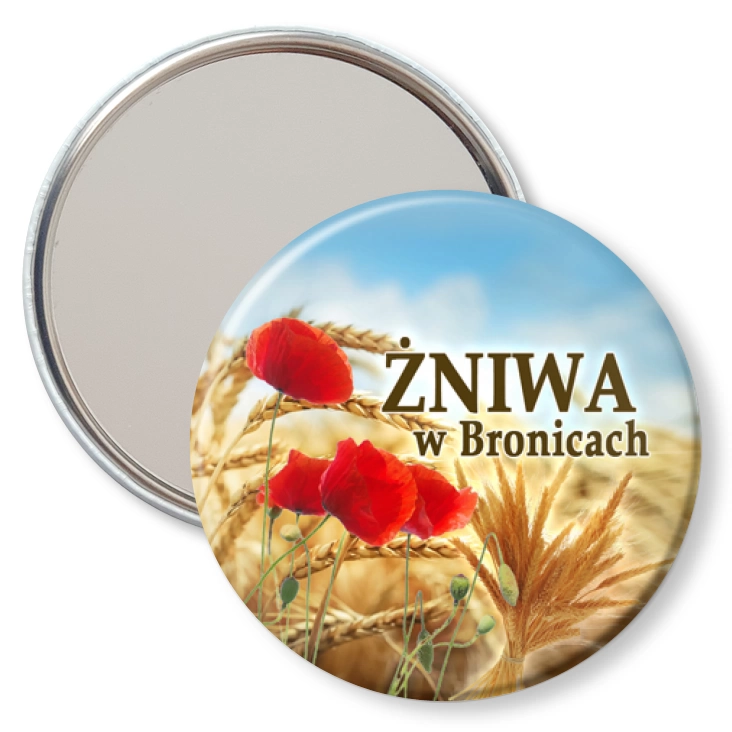 przypinka lusterko Żniwa w Bronicach 2023