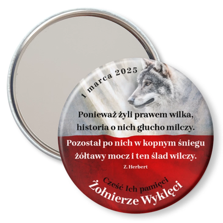 przypinka lusterko Żołnierze Wyklęci Wiersz Zbigniewa Herberta