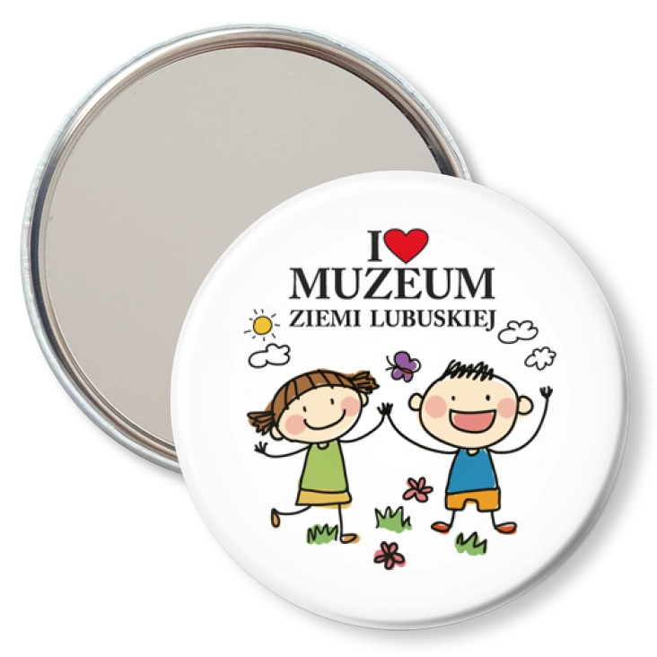 przypinka lusterko I love Muzeum Ziemi Lubuskiej