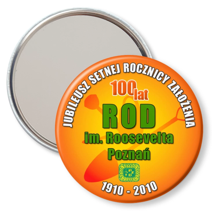 przypinka lusterko 100 lat ROD im. Roosevelta Poznań