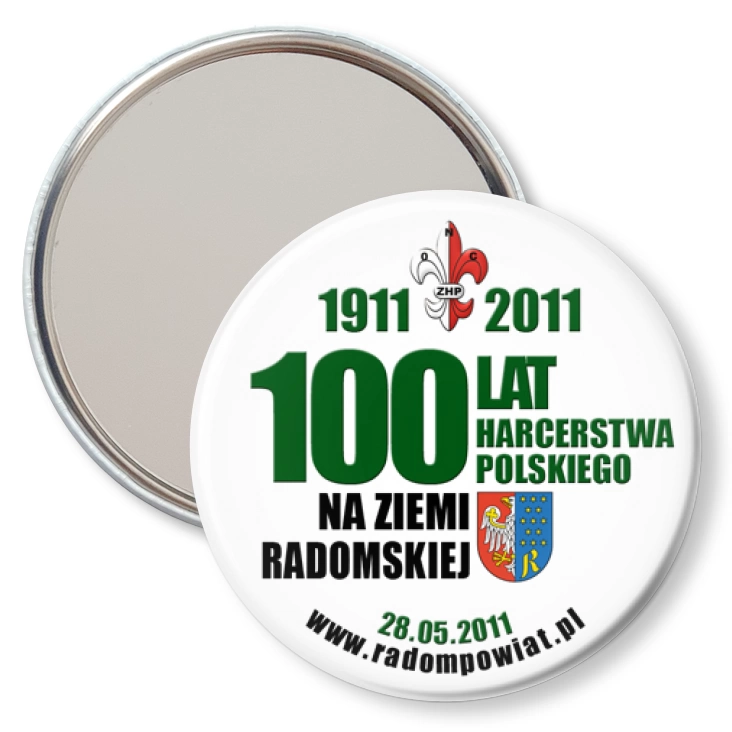przypinka lusterko 100 lat ZHP na ziemi radomskiej