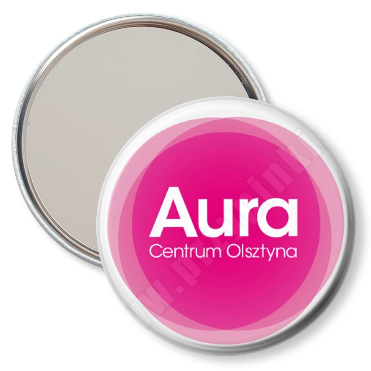 przypinka lusterko Aura Centrum Olsztyna