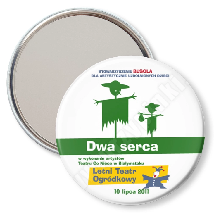 przypinka lusterko Dwa serca