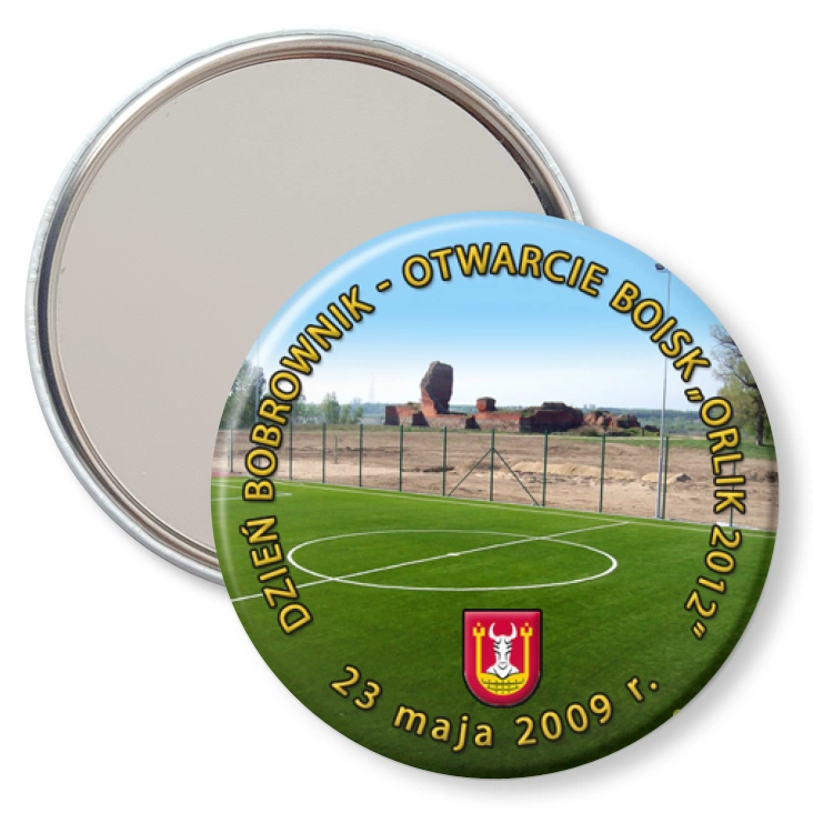 przypinka lusterko Dzień Bobrownik - Otwarcie Boisk Orlik 2012