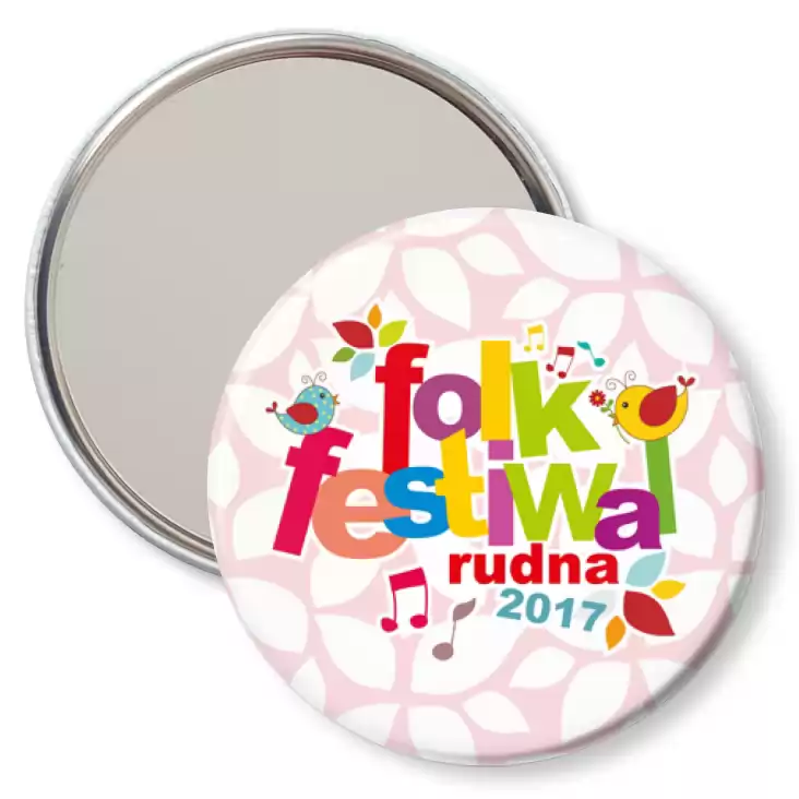 przypinka lusterko Folk Festiwal Rudna 2017