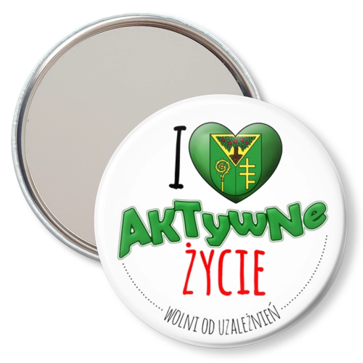 przypinka lusterko I love aktywne życie