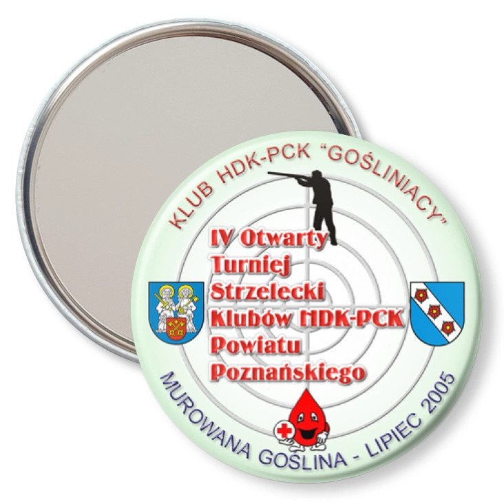przypinka lusterko IV Otwarty Turniej Strzelecki Klubów NDK-PCK Powiatu Poznańskiego