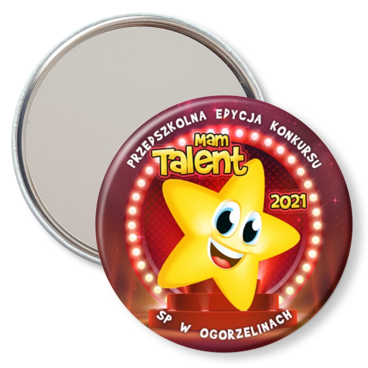 przypinka lusterko Przedszkolna edycja konkursu Mam Talent 2021